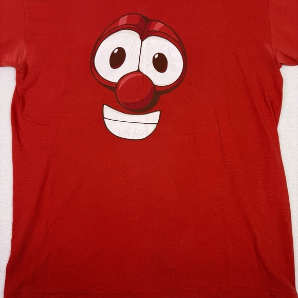 Vintage VeggieTales Bob the Tomato T-Shirt Red Big Face Gildan Men's Large L - Picture 3 of 6